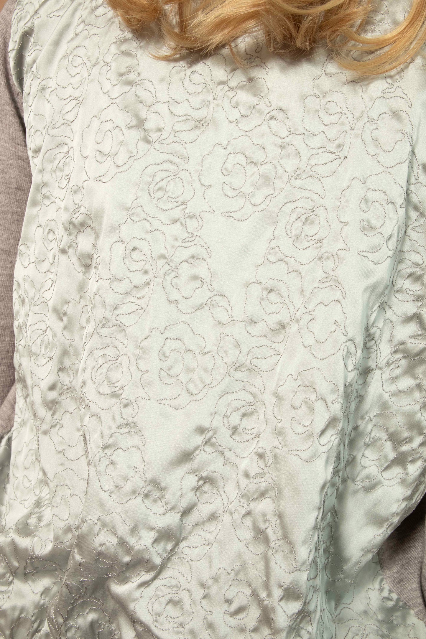 Elle Grey Satin Cardigan
