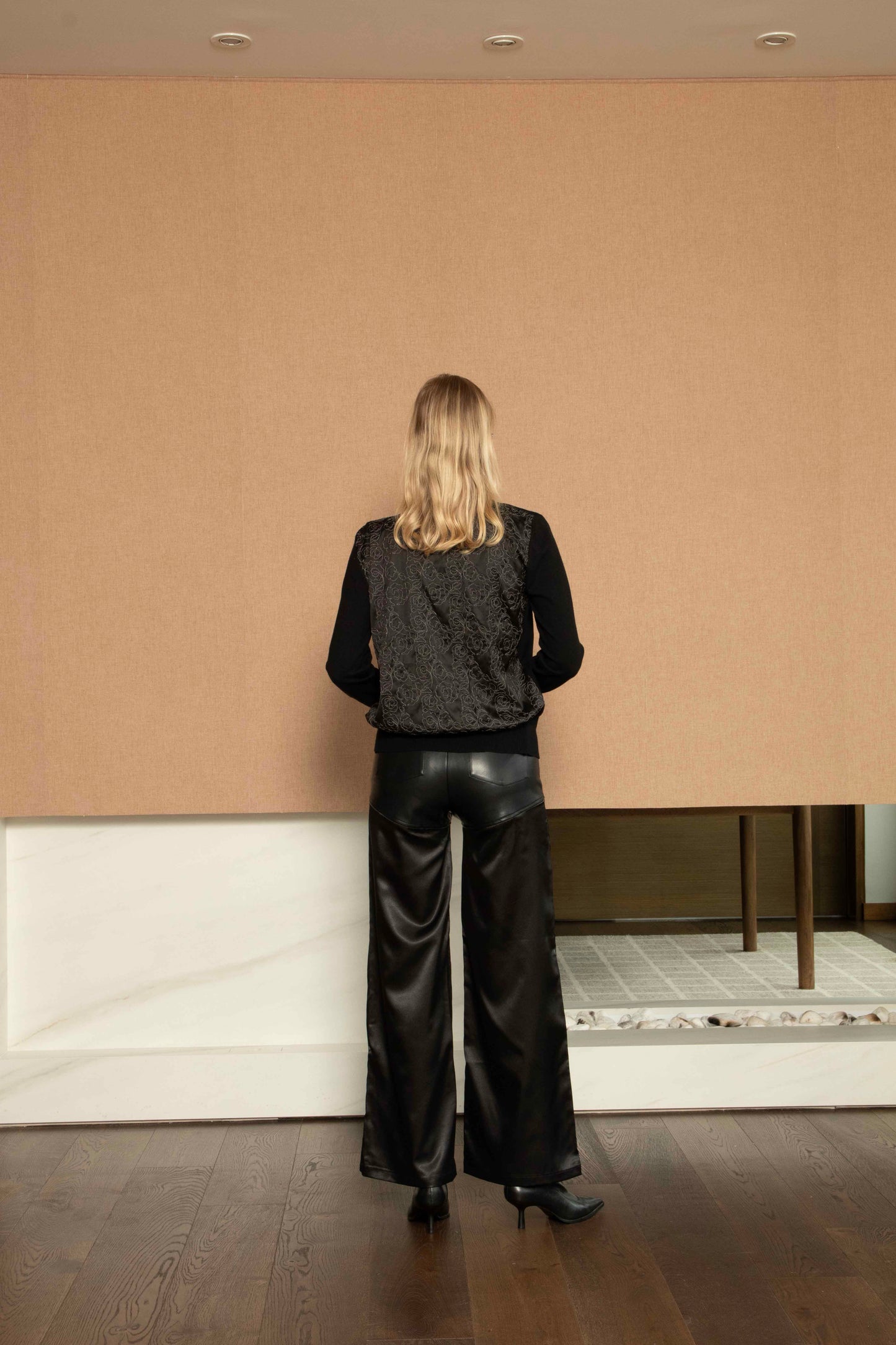 Elle Black Satin Cardigan