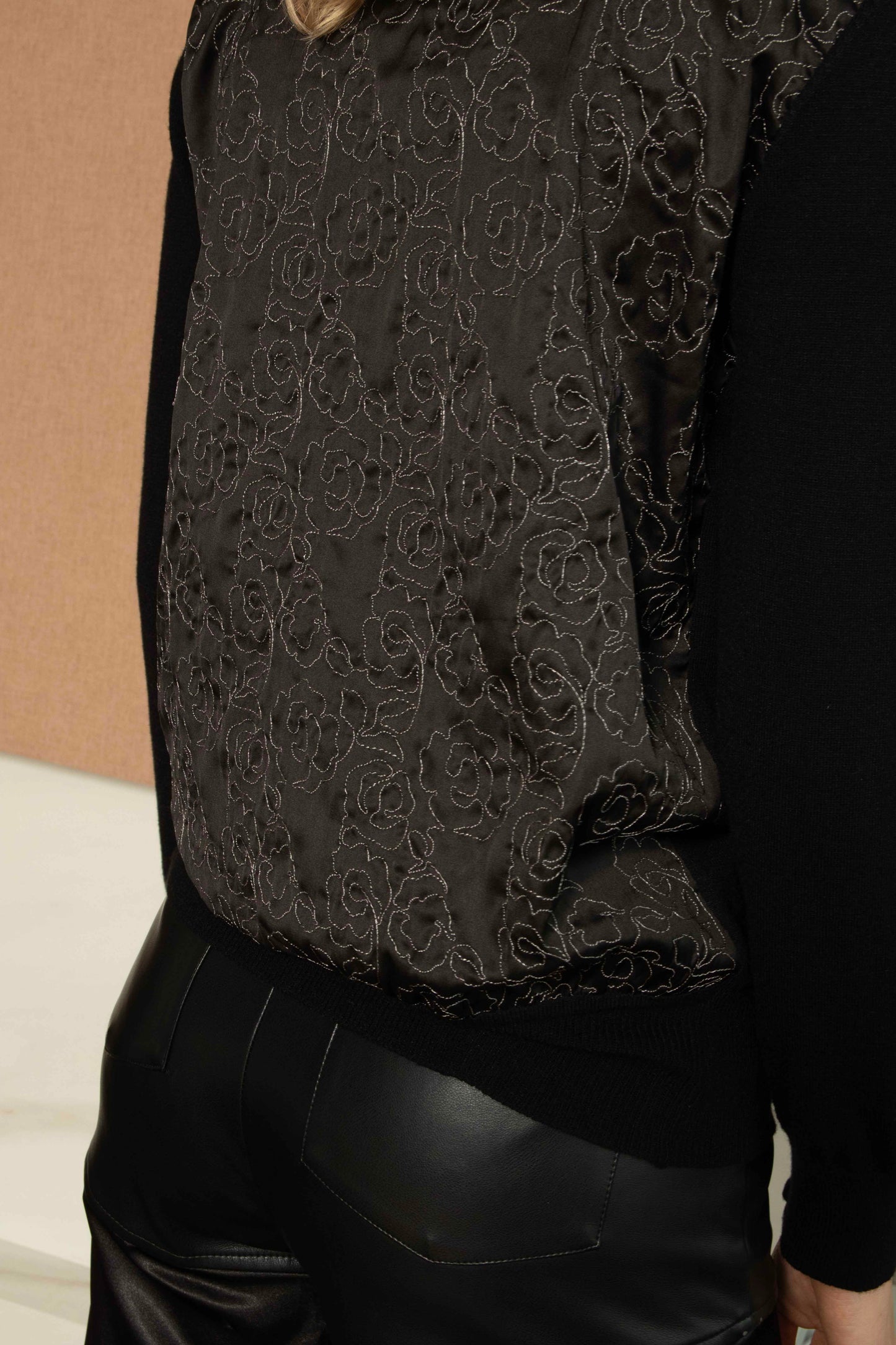 Elle Black Satin Cardigan