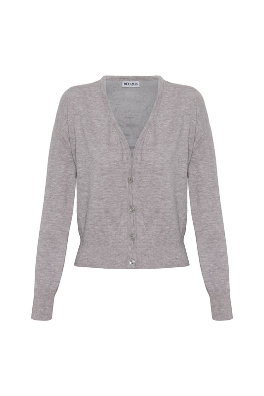 Elle Grey Satin Cardigan