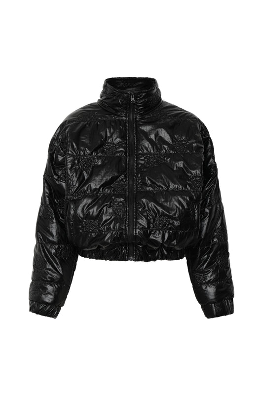 Puffer Black Embroidery Jacket