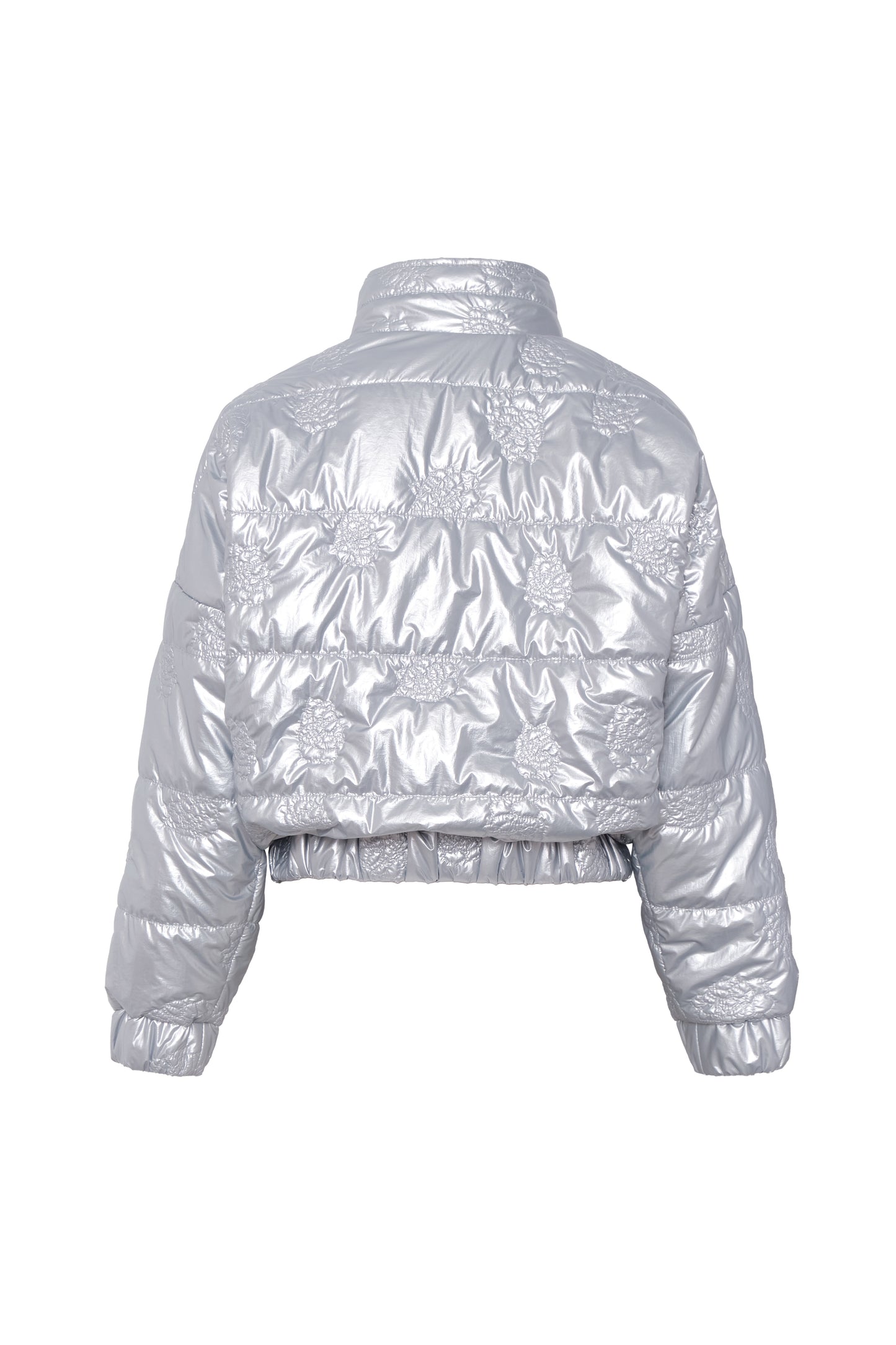 Puffer Embroidery Silver Jacket