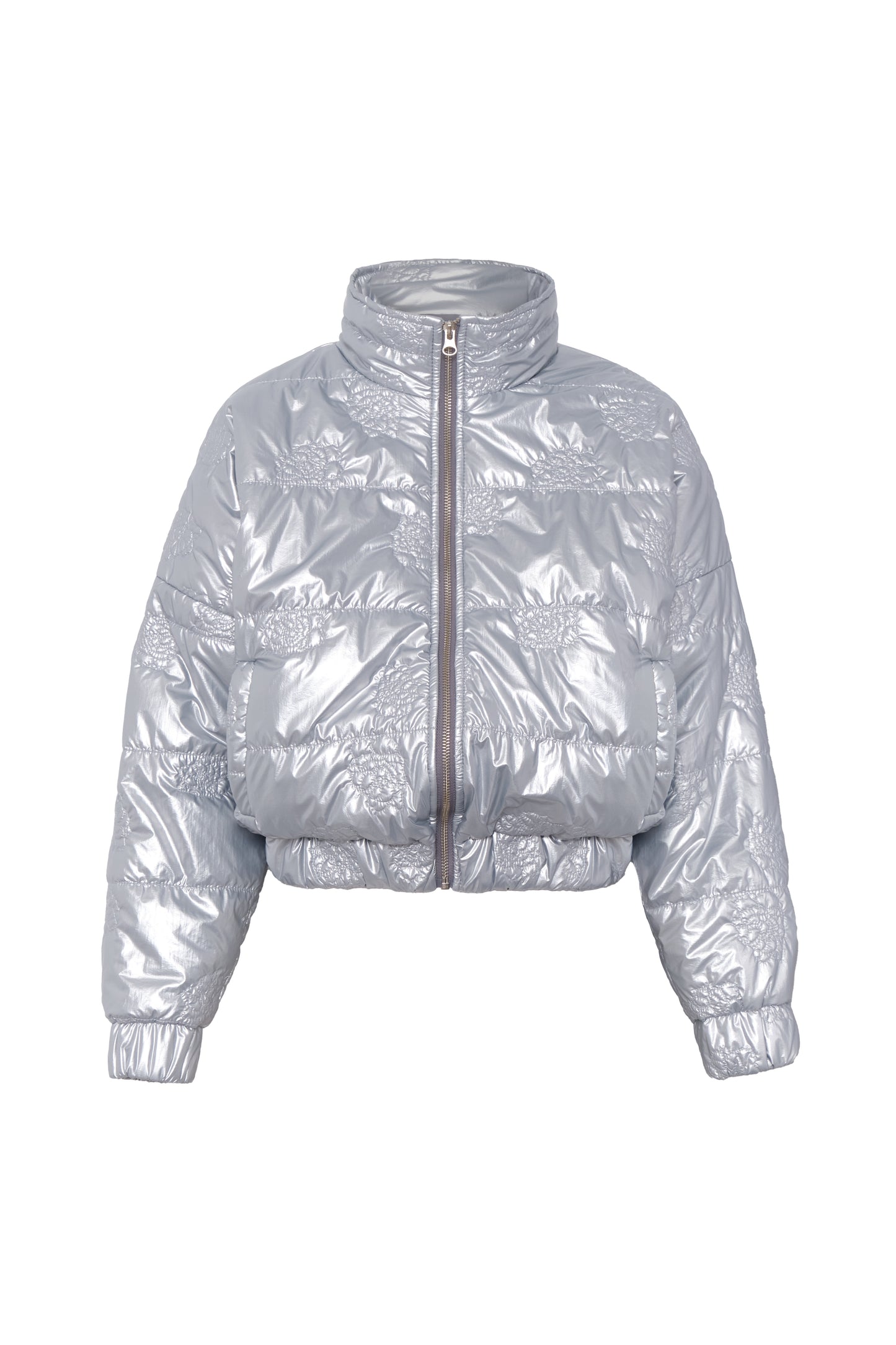 Puffer Embroidery Silver Jacket