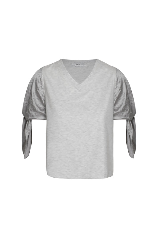 Satin grey T shirt